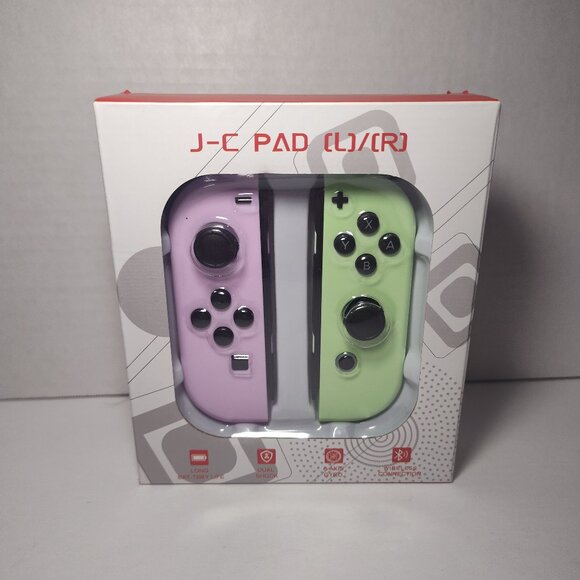J-C PAD Left and Right Nintendo Switch Controllers Lime Green And Purple (APX) - Picture 1 of 4